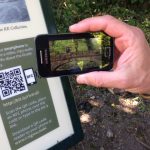 Scanning a QR code on an information panel